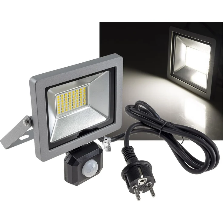 LED-Fluter SlimLine "CTF-SLT30 PIR"30W, IP44, 2960lm, 4200K, Bewegungsmelde – Bild 1