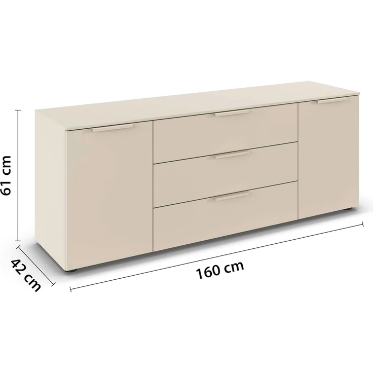 rauch Schubkastenkommode Kommode Türkommode Sideboard Kombikommode FLIPP (Breite 160 cm mit 2 Einlegeböden), 2-türig mit 3 Schubladen und Soft-Close-Funktion – Bild 3
