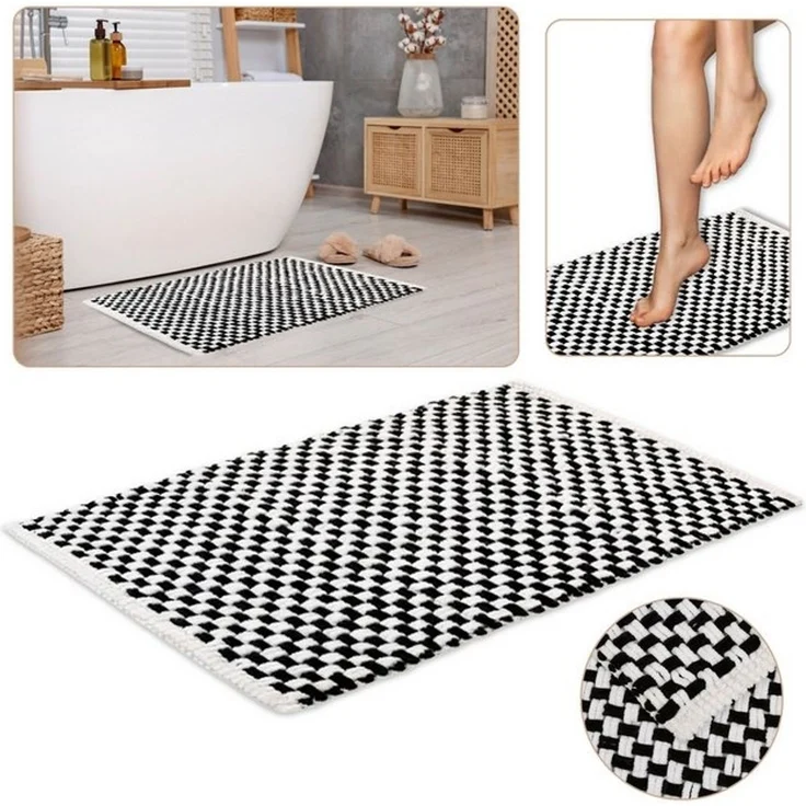 Sarcia. eu Badematte Geflochtene Badematte 50x80 cm, COOL Plüsch-Mikrofaser, HIGH Grammage – Bild 4