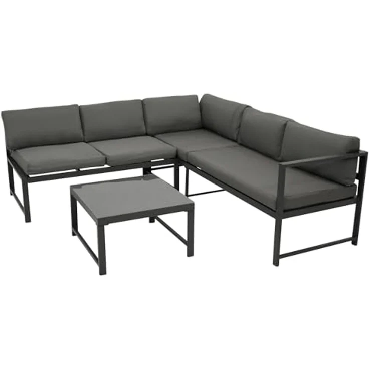 DEGAMO Gartenlounge-Set MONTANA, Ecksofa mit Liegefunktion, Tisch, Aluminium wetterfest – Bild 4