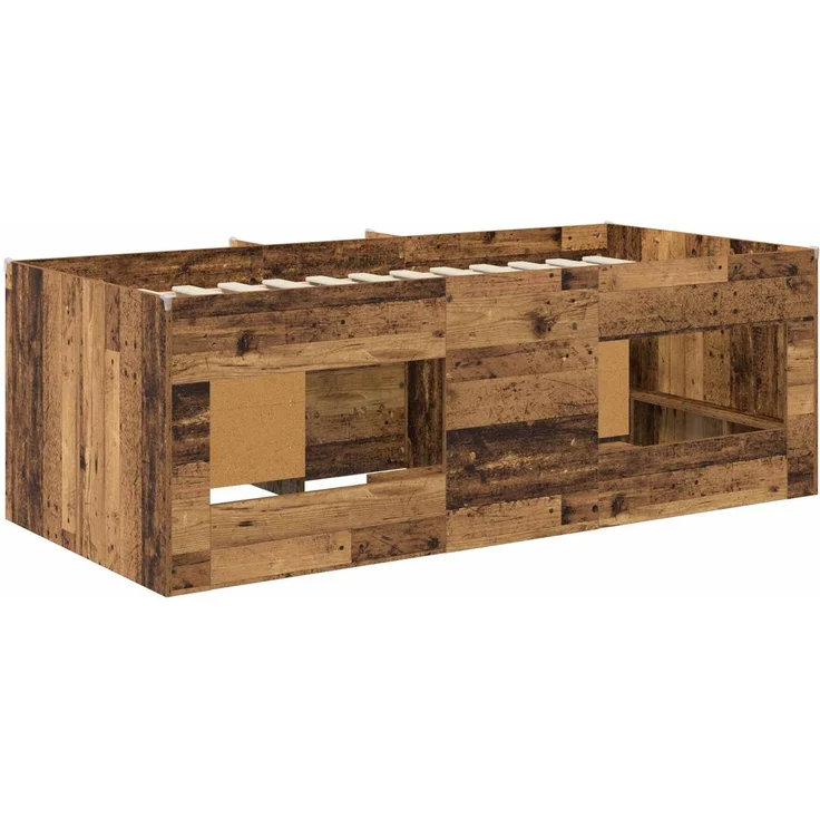 vidaXL Loft Bettgestell mit Schrank 3 stk. Altholz Holzwerkstoff 3423380 – Bild 5