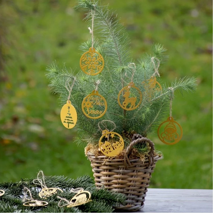 UNUS HOME Weihnachtsbaumkugel Weihnachtsanhänger 12er verschiedene Design Set, Christbaumschmuck Weihnachtsanhänger Weihnachtsbaumschmuck – Bild 3