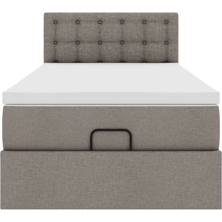 vidaXL Ottomane Bett mit Matratze & LEDs Taupe 90x200 cm Stoff 3312447 – Bild 6