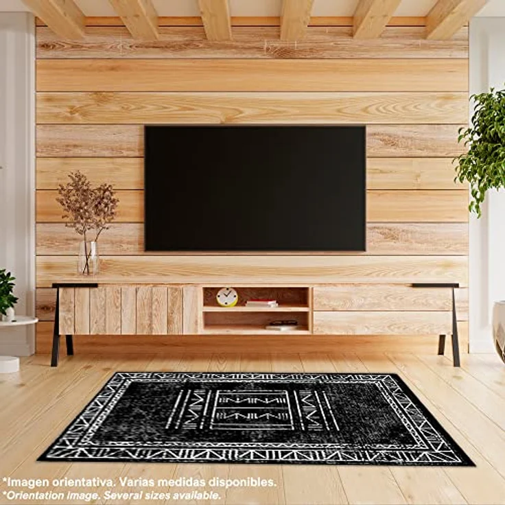 Bedruckter Polyesterteppich 100 x 200cm Modell Nine schwarz – Bild 8
