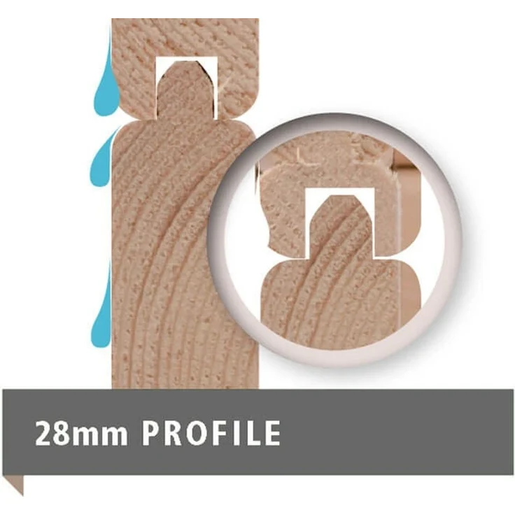 Blockbohlengartenhaus Trittau 5 - 669x297 cm mit Anbaudach 3,30 m, 38 mm Holz naturbelassen, Karibu – Bild 6