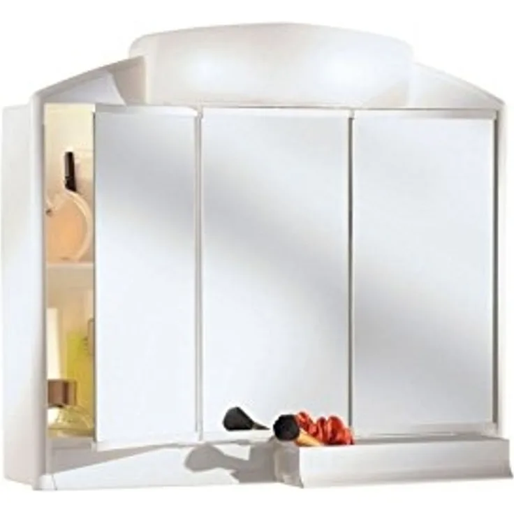 Jokey Spiegelschrank Rano mit Beleuchtung 59 cm breit, Badezimmer Spiegelschrank aus Kunststoff in Weiß