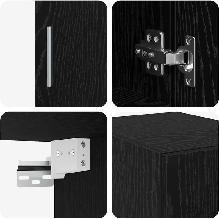 vidaXL Lagerschrank mit Regalen Schwarz Eichen-Optik 3365629 – Bild 10