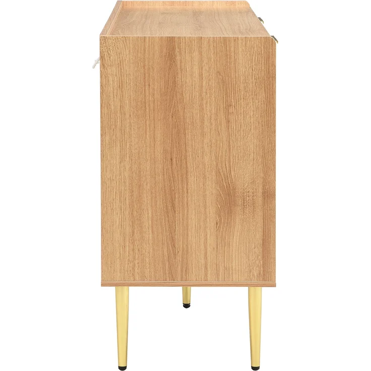 ZUBALIYA Sideboard 140x38x75 cm, aus MDF, Natur – Bild 19