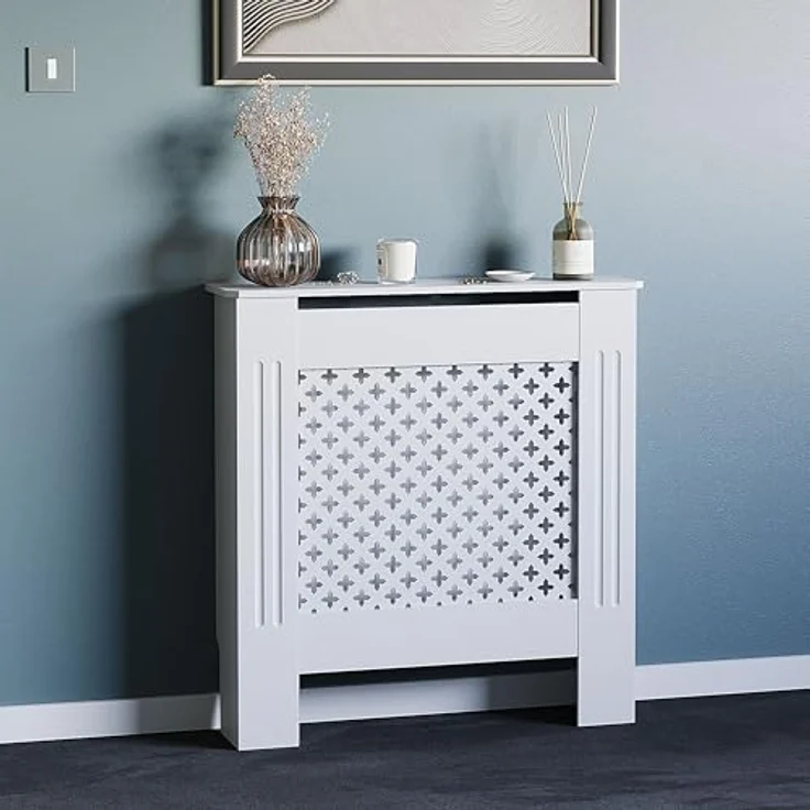 Vida Designs Oxford Heizkörper-Abdeckung, traditioneller, weiß-lackierter Schrank aus mitteldichter Faserplatte, klein – Bild 8