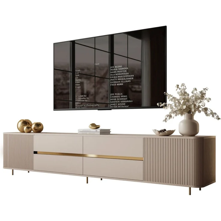 Lookway TV-Schrank MIRAGE GOLD 240 cm mit gerillten Fronten – Bild 1