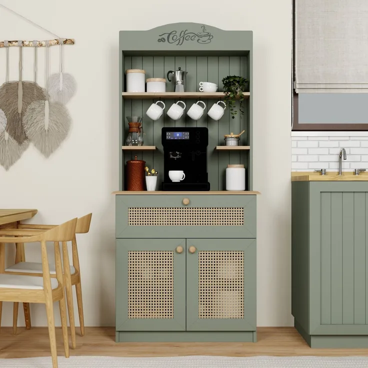 Skye Decor 'Lucas 1600-129' Kaffeestation, Grün, 80 x 180 x 42 cm