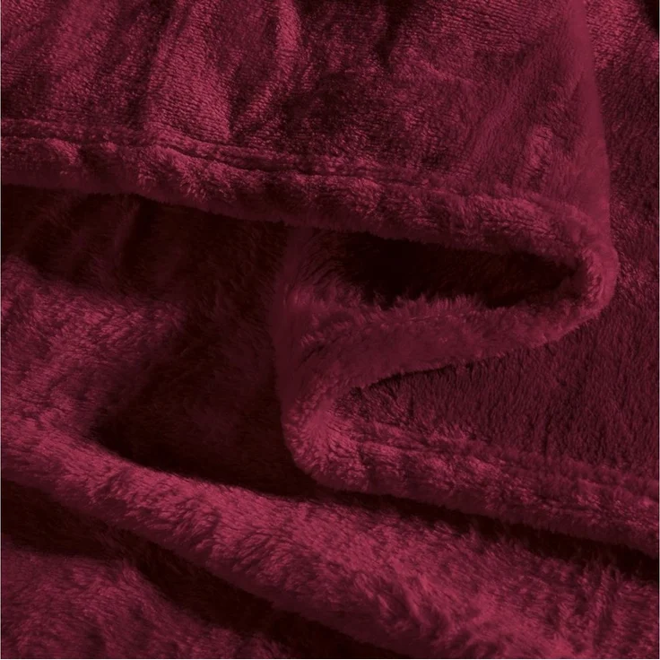 Wohndecke "Amarillo", REDBEST, Fleece Uni, Bordeaux, 130x180 cm – Bild 4
