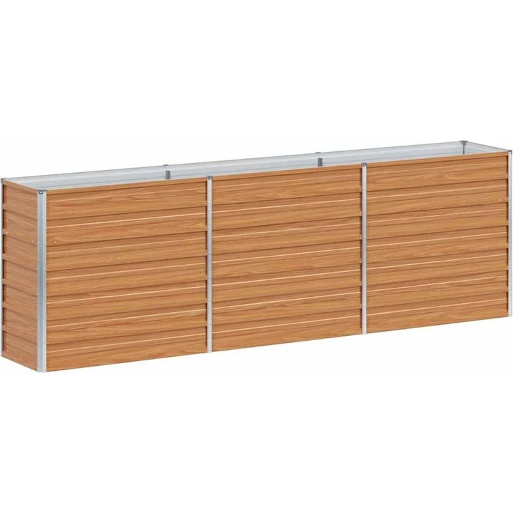vidaXL Hochbeet Hellbraun 240 x 40 x 77 cm Verzinkter Stahl 42017330 – Bild 1