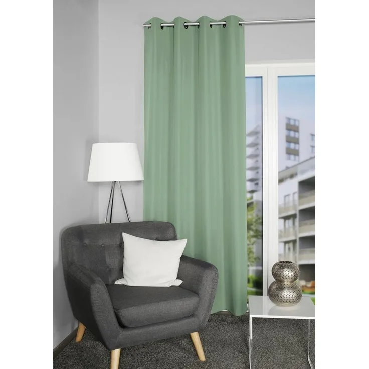 Home Basics Vorhang ATLANTIK (1 St), Ösen, blickdicht, Ösenschal Uni ATLANTIK