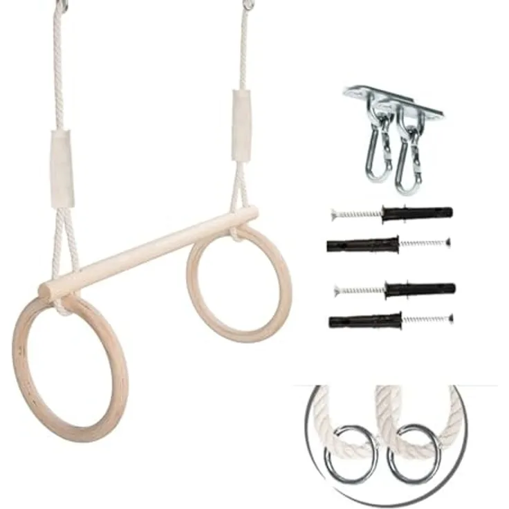MAMOI® Trapez Schaukel Turnringe Trapez | Kinder Turnringe Turnringe Schaukel | Turnringe Kinder Trapez | Turnringe Trapez Schaukel Kinder | CE | 100% ECO | Made in EU