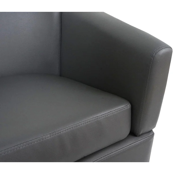 Lounge-Sessel HWC-O17, Sessel Clubsessel Cocktailsessel, FSC®-zertifiziert Kunstleder ~ grau – Bild 5