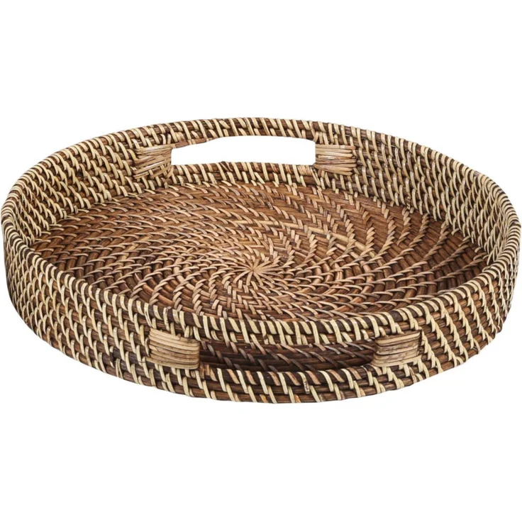 Rattan Tablett Bea rund M – Bild 1
