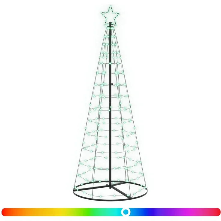 vidaXL LED-Weihnachtsbaum EKENAS 180 cm 168 LEDs RGB Stahl RGB 42050821 – Bild 3