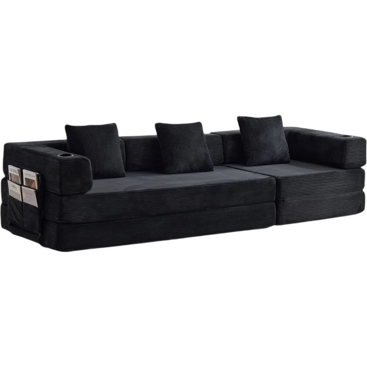 ZUBALIYA Sofa mit Cordbezug, für Wohnzimmer und Apartments, mit stabilem Untergestell, für den täglichen Gebrauch – Bild 24