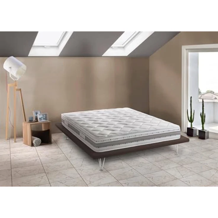 Talamo Italia - Sveva-Doppelmatratze, herausnehmbare Memory-Schaum- und Waterfoam-Matratze, 100 % Made in Italy, milbenhemmend und hypoallergen, 180 x 200 x 21 cm – Bild 4