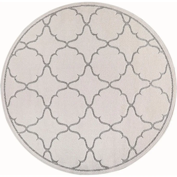 Sanat 'Berlin' Teppich, Höhe: 6 mm, In -und Outdoor geeignet, Creme, 200 cm Rund – Bild 2