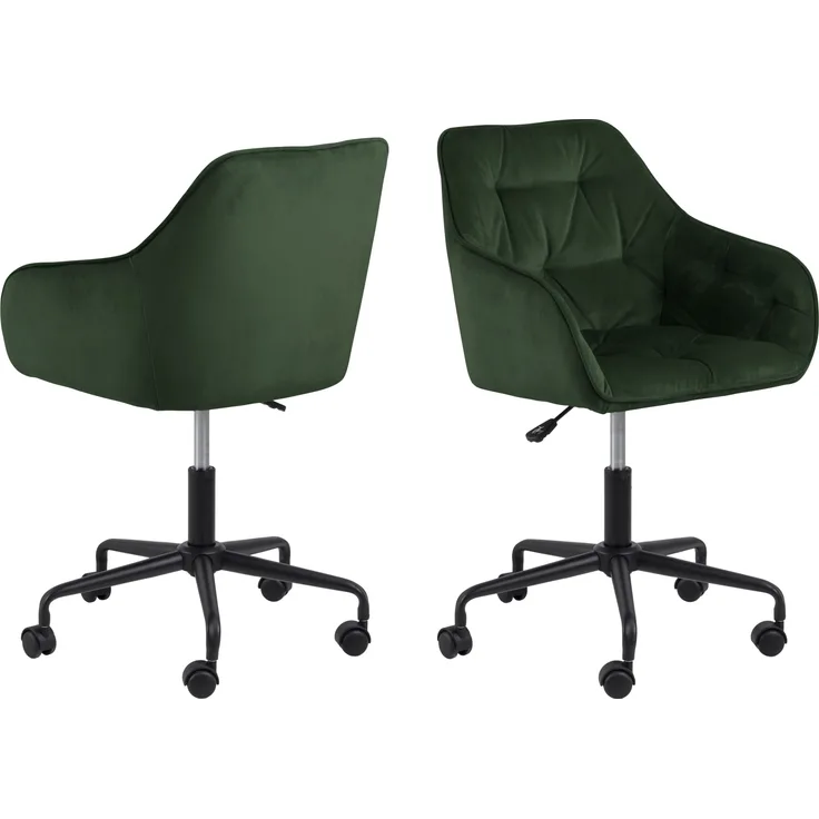 Schreibtischstuhl >Brooke< in waldgrün, Polyester, Stahl - 59x88,5x58,5 (BxHxT)