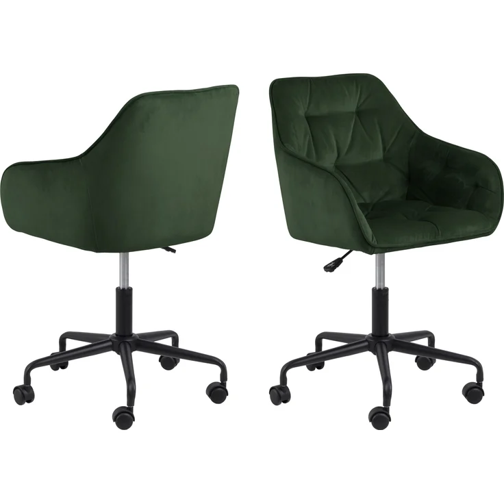 Schreibtischstuhl >Brooke< in waldgrün, Polyester, Stahl - 59x88,5x58,5 (BxHxT) – Bild 1