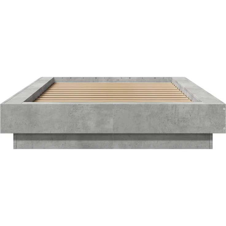 vidaXL Bettgestell Betongrau 90x200 cm Holzwerkstoff 3281213 – Bild 4