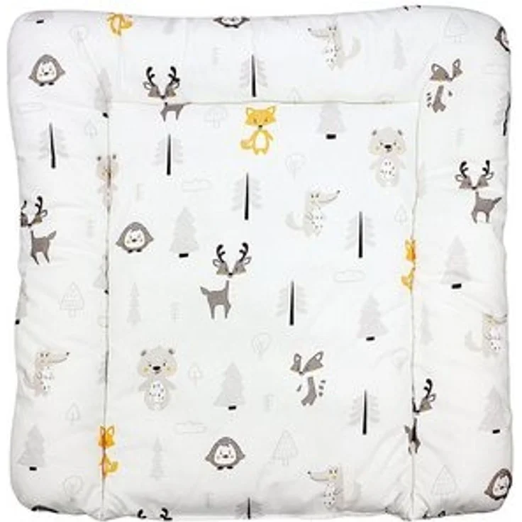 TupTam Baby Wickeltischauflage mit Baumwollbezug Gemustert, Farbe: Wald/Fuchs/Reh/Igel/Bärchen/Beige, Größe: 70x60 cm – Bild 6