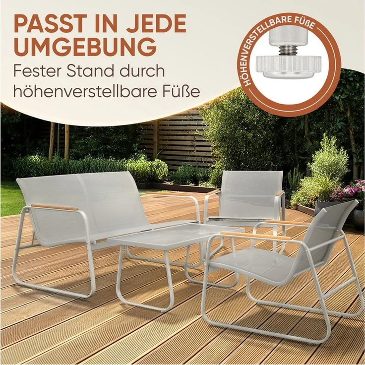 Blumtal Gartenlounge-Set Gartenmöbel Set - Gartenlounge, (4-tlg), Balkon Möbel - Terassenmöbel Außen - Balkon Möbel Set - Balkon Lounge – Bild 3