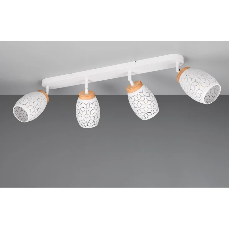 Deckenstrahler BIDAR Weiß 4-flammig mit Stanzmuster, Breite 74cm – Bild 5
