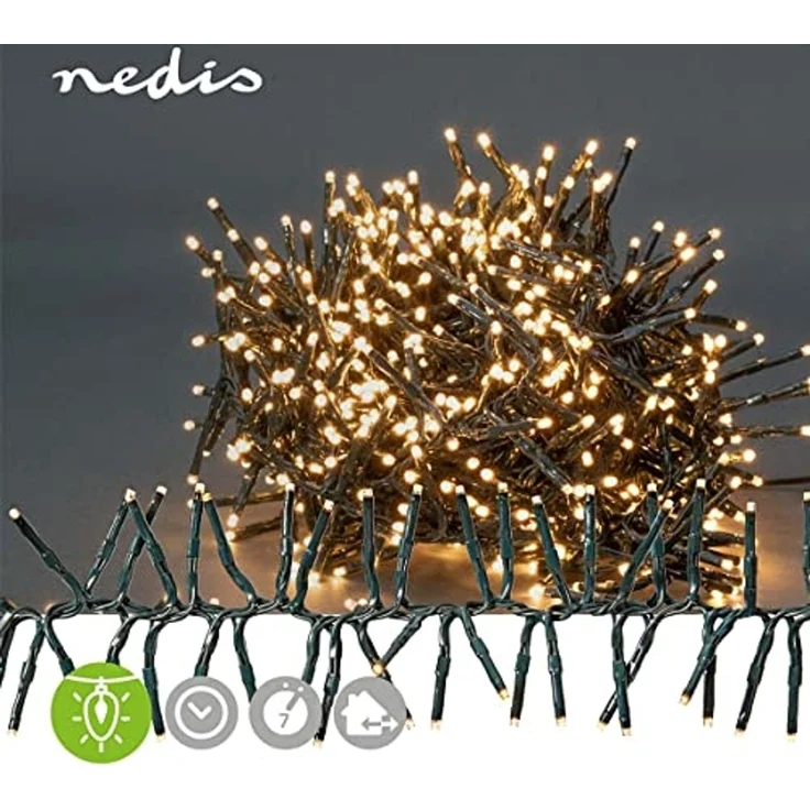 Weihnachtsbeleuchtung | Kompakter cluster | 560 LED's | Warmweiss | 11.2 m | Lichteffekte: 7 | Innen- und Aussenbereich | Netzstromversorgung – Bild 2