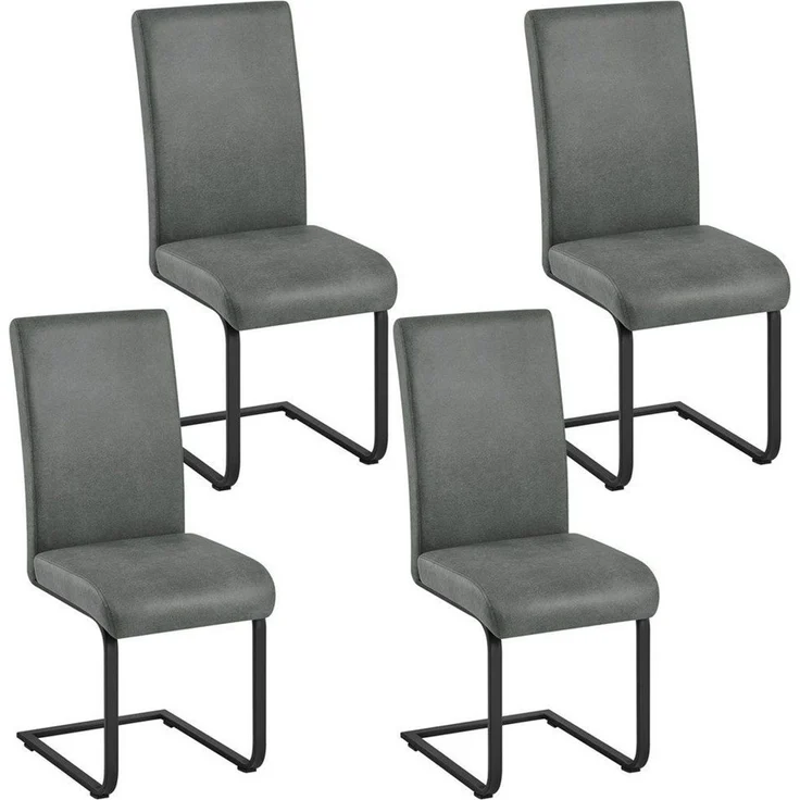 Yaheetech Esszimmerstuhl 2/4/6-er Küchenstuhl (4 St), Schwinger Polsterstuhl mit Ergonomischer Rückenlehne & Metallbeine – Bild 5