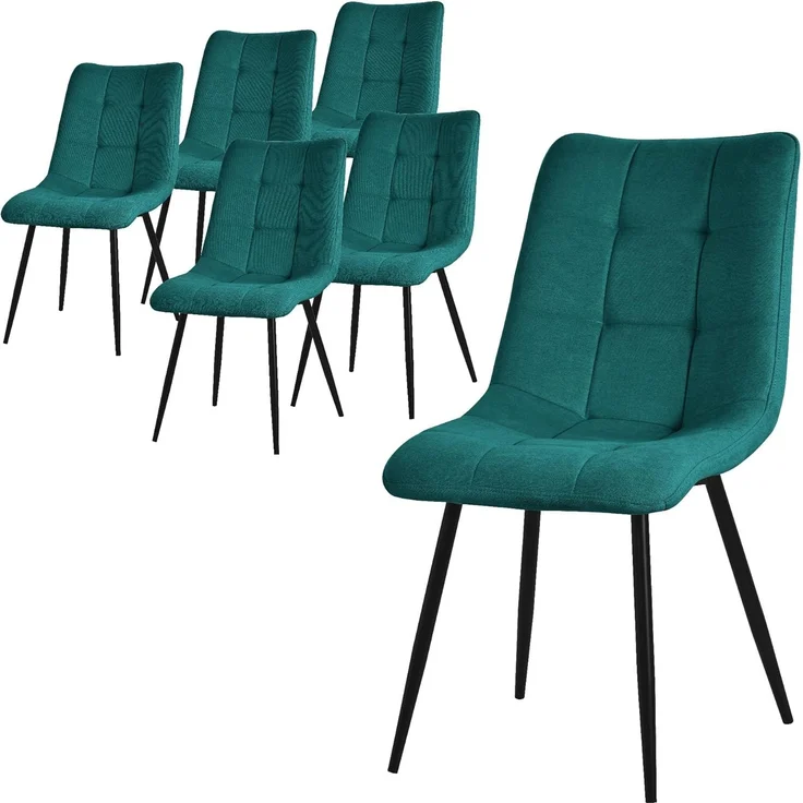 ML-DESIGN Stuhl Esszimmerstühle mit Rückenlehne moderne Design Lounge Küchenstühle (6 St), Polsterstuhl Esstischstühle 6er Set Küchenstuhl Polyester bis 120kg – Bild 1