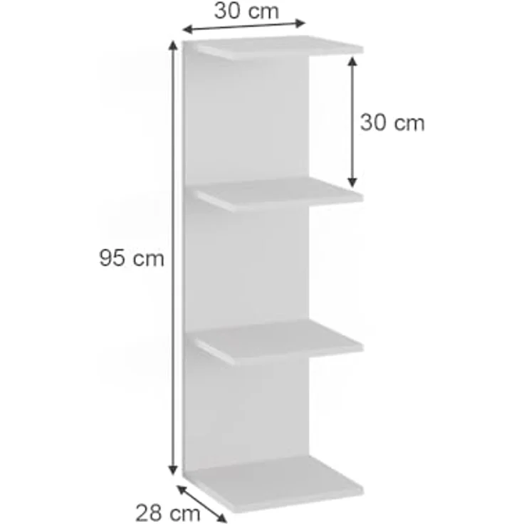 Wandregal Paolo Weiß 30 x 95 cm Vicco – Bild 4
