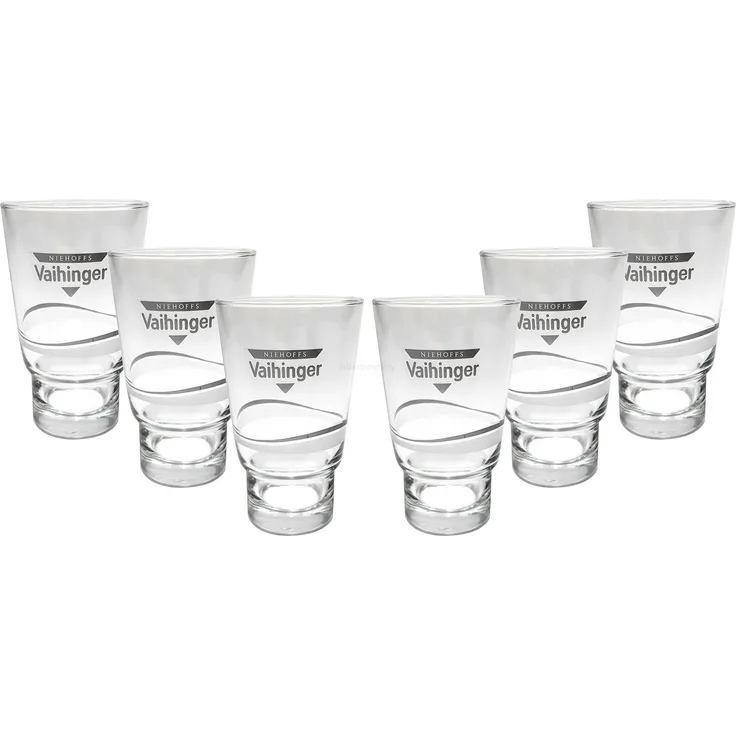 Vaihinger Niehoffs Glas Gläser-Set - 6x Gläser 0,4l geeicht