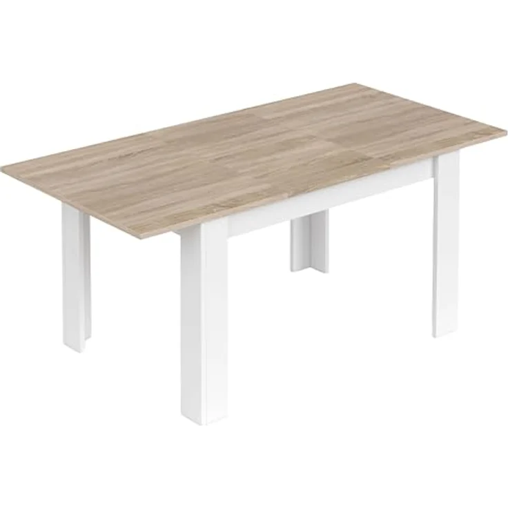 Ausziehbarer Esstisch, Kanadische Eiche und Artikweiß, Maße 140 x 78 x 90 cm – Bild 2