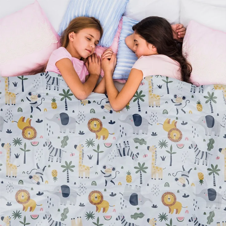 Dailydream Bezug für Kindergewichtsdecke | 90 x 120 cm | Motiv Safari | 100% Baumwolle | Ersatzbezug / Wechselbezug | waschbar | hautfreundlich & atmungsaktiv | Cover für Weighted Blanket – Bild 2