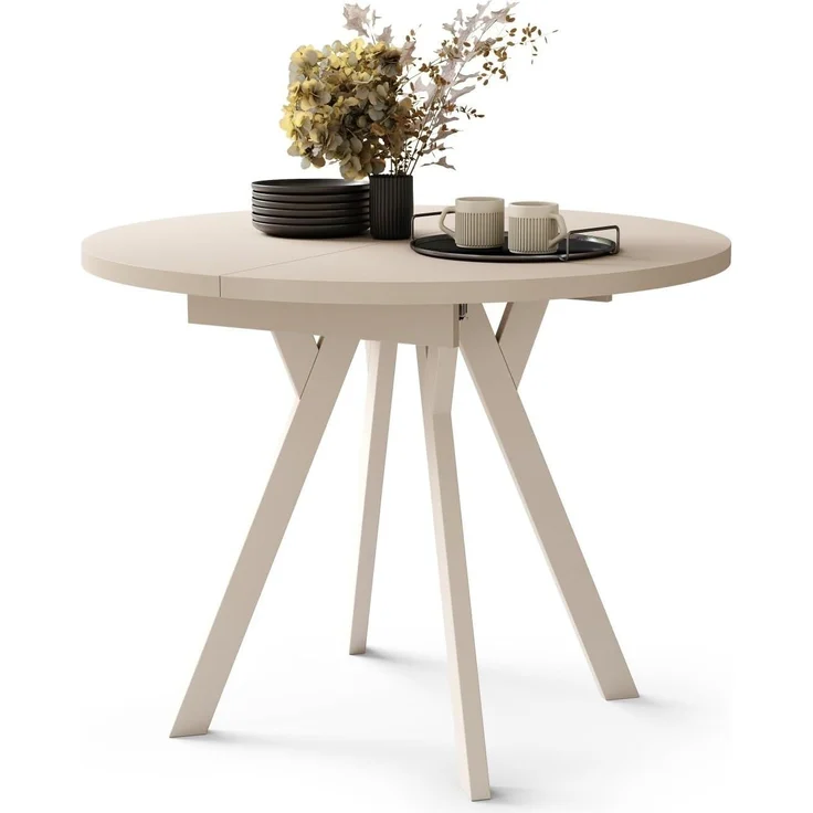 designimpex Esstisch Design Esstisch Aldo ausziehbar 90 cm bis 145 cm rund Esszimmer Tisch, Esstisch, Esszimmertisch, Tisch, Ausziehtisch, Küchentisch, Esszimmer – Bild 3