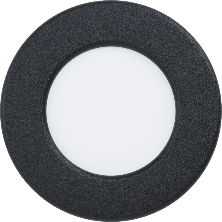 EGLO LED Einbaustrahler Fueva 6, runde Badezimmer Einbauleuchte, Badlampe Decke aus Kunststoff in Schwarz, Einbaustrahler flach, warmweiß-kaltweiß, IP44, ∅ 8,6 cm