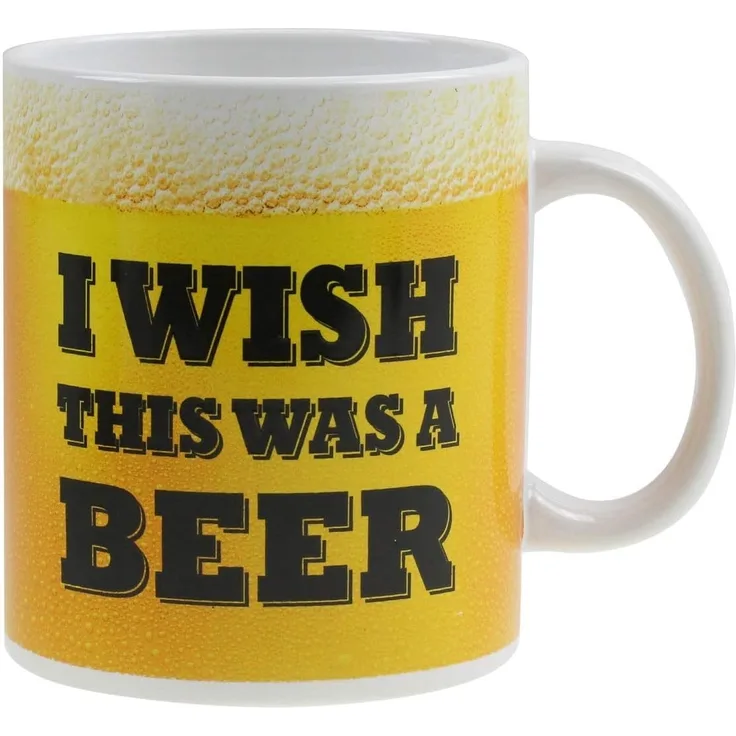 witzige XL Tasse "i wish i was a beer" 800ml Kaffeetasse