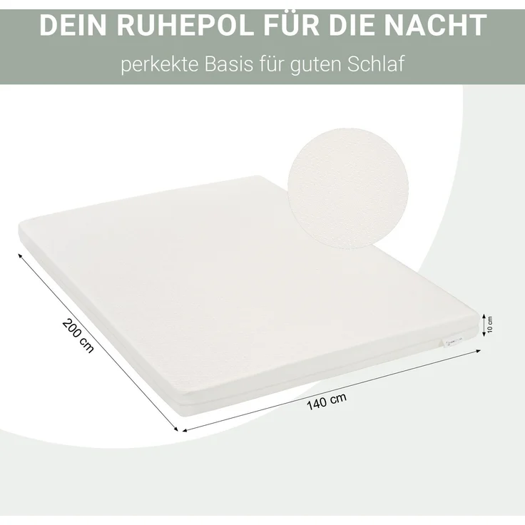 Polsterbett 140x200 cm mit Matratze Beige Bouclé Doppelbett Bett Bettgestell Lattenrost Stoffbett – Bild 8