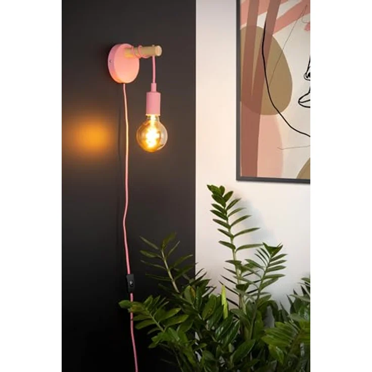 LUCIDE POLA - Wandleuchte Kinderzimmer - Ø 12 cm - 1xE27 - Rosa – Bild 5