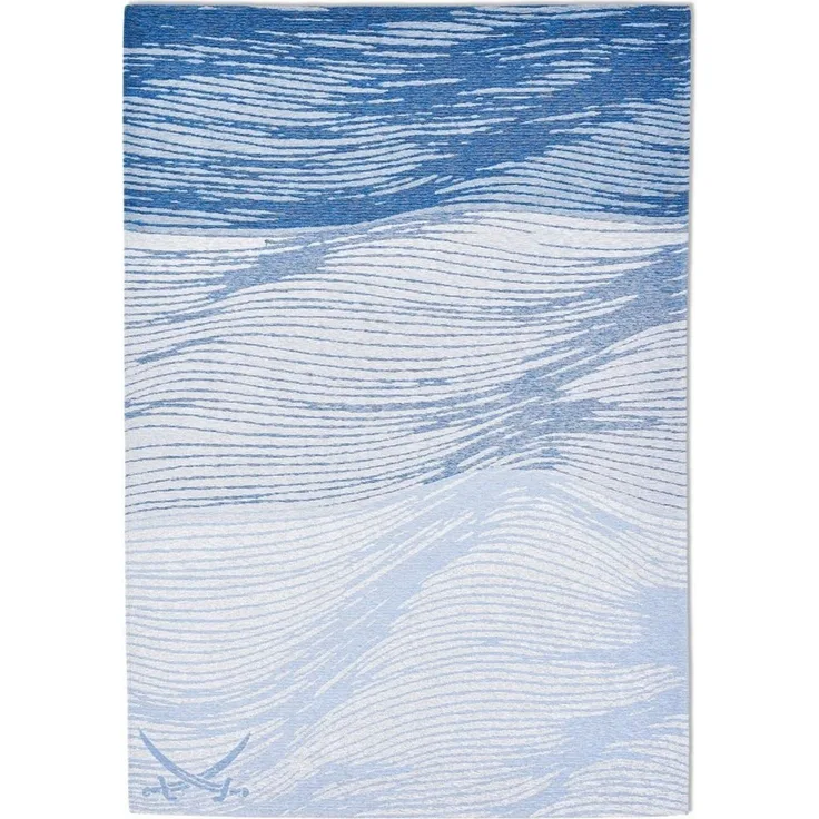 Sansibar Teppich Keitum 007, rechteckig, Höhe: 3 mm, Flachgewebe, modernes Wellen Design & gekreuzte Säbel