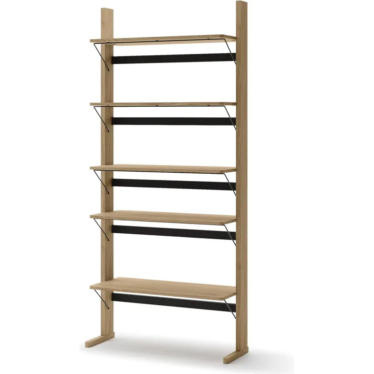 Selsey 'Ollie' Standregal mit 5 Fächern, Eichenholzoptik, 93 x 88 x 35 cm