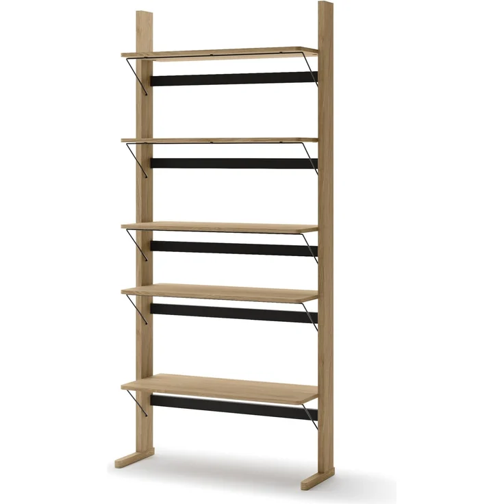 Selsey 'Ollie' Standregal mit 5 Fächern, Eichenholzoptik, 93 x 88 x 35 cm – Bild 1