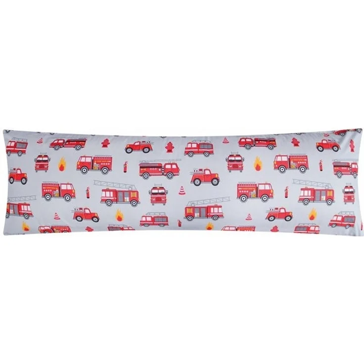 Heubergshop Seitenschläferkissenbezug, (1 Stück), 40x145cm Feuerwehr grau rot 100% Baumwolle Kinder (EW Feuerwehr Grau) – Bild 2