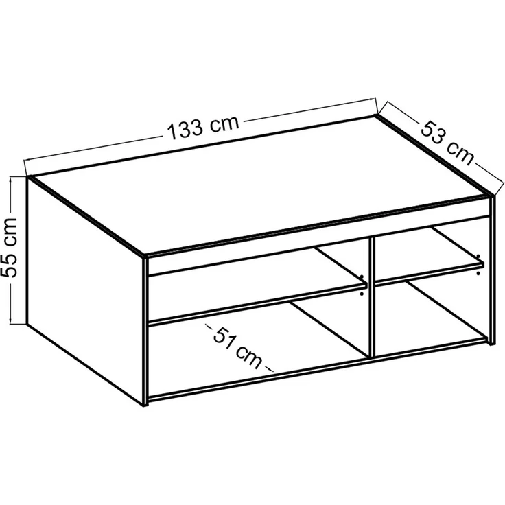 AX LIVING Schrankaufsatz Storicos 3T Eiche Lefkas 133 x 55,5 x 53 cm – Bild 3