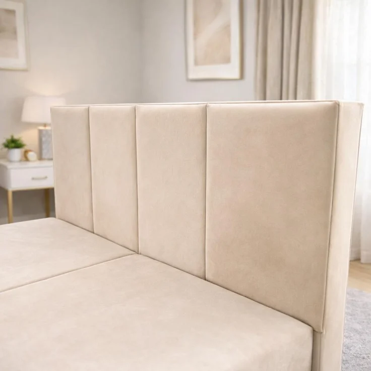 KRISAN MÖBEL Kontinentalbett DREAM1 Beige, Premium-Komfort für Ihr Schlafzimmer mit 2 Bettkasten, Bonell-Federkern Matratze und Topper, 140 x 200 cm – Bild 3