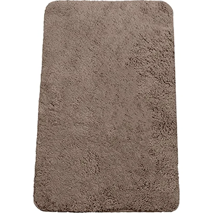 Brandsseller Badezimmerteppich 50x80 cm Badvorleger Badematte Badteppich rechteckig Chenille rutschfest saugstark maschinenwaschbar - Taupe – Bild 2